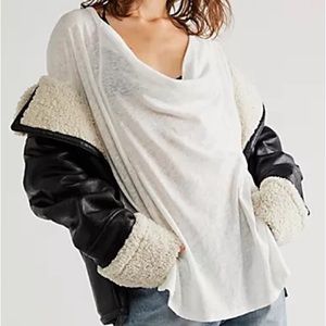 FREE PEOPLE New COTTON / LINEN blend top J281/370